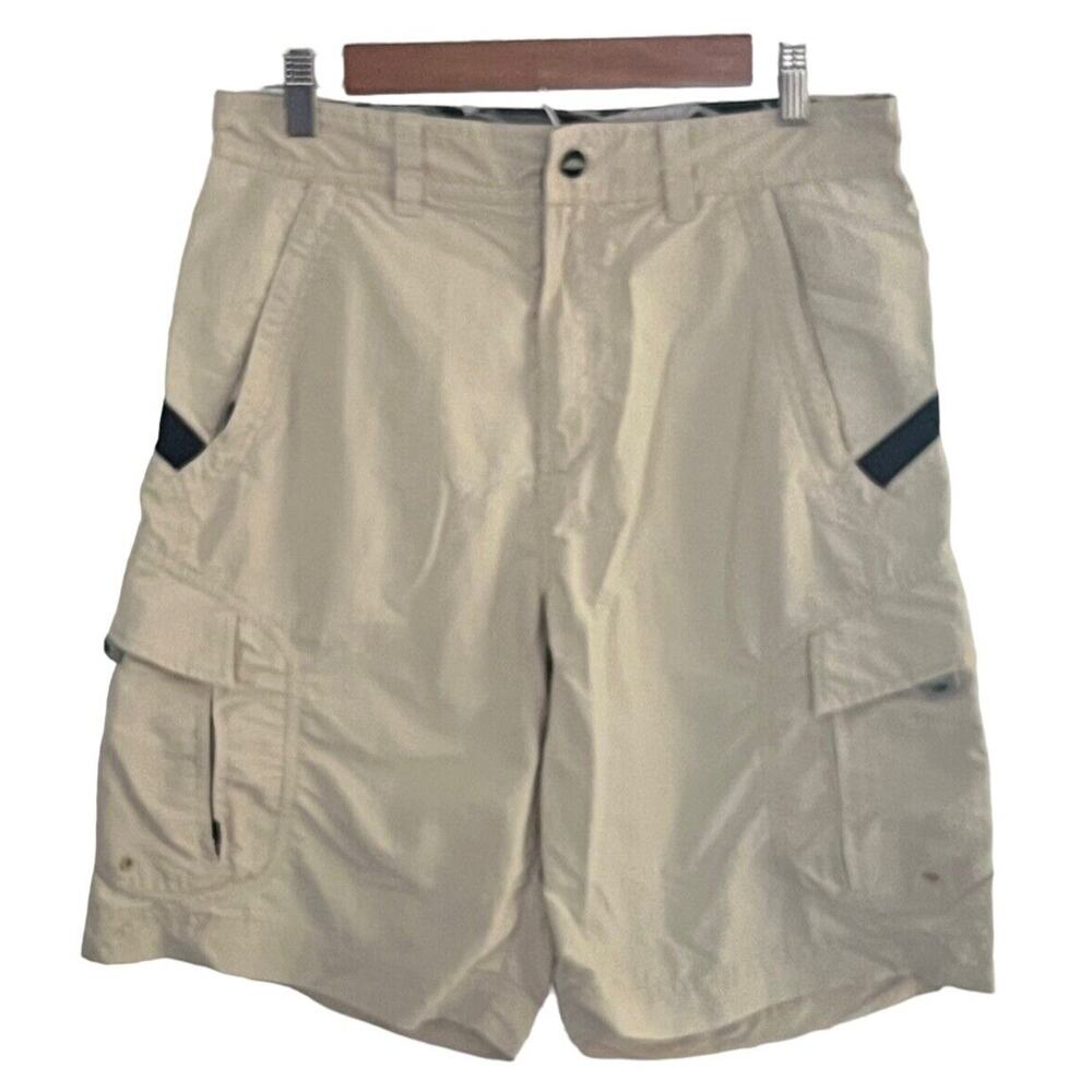 OHO Gear Beige Cargo Pocket Shorts •Men 30•100% Nylon Old Harbor Outfitters